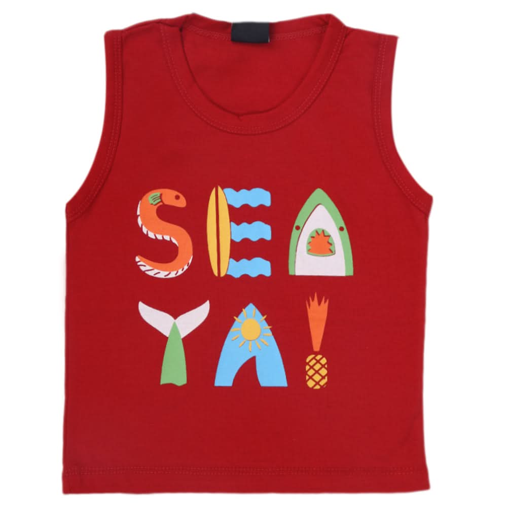 Boys Sando T-Shirt - Red, Kids, Boys Sando, Chase Value, Chase Value
