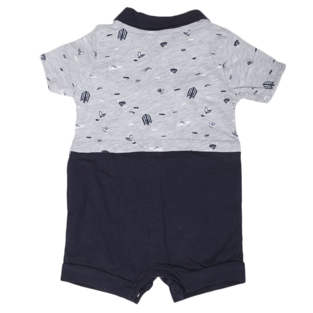 Newborn Boys Half Sleeves Romper - Navy Blue, Kids, NB Boys Rompers, Chase Value, Chase Value