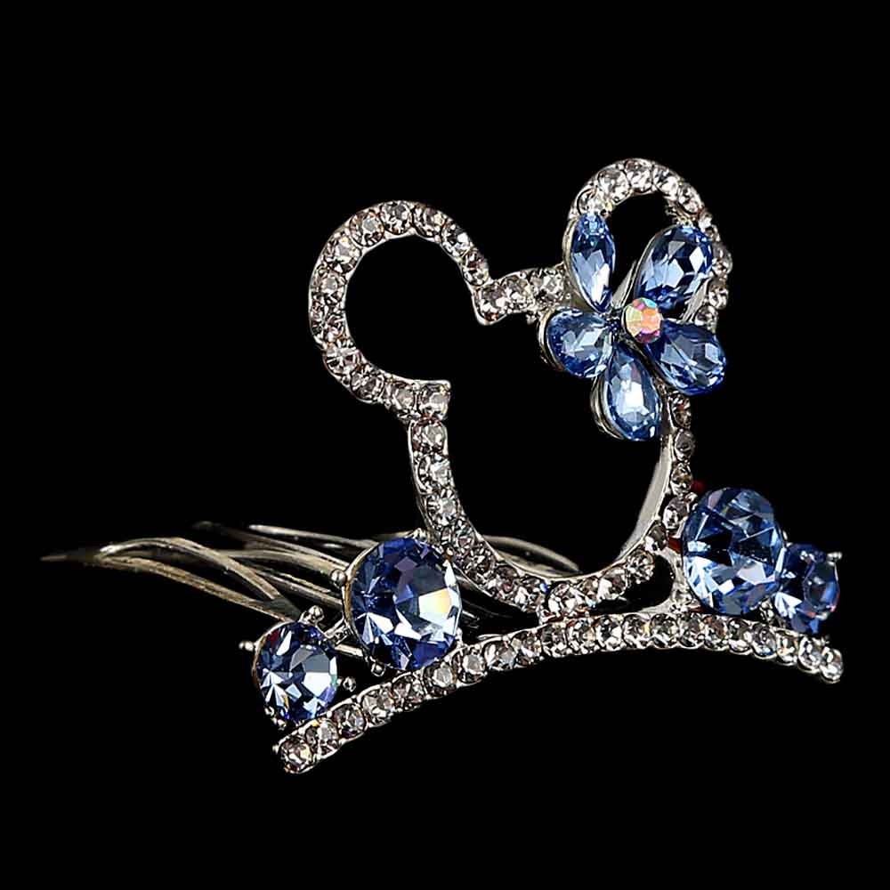 Metal Comb Crown For Women - Blue, Women, Hair And Head Jewellery, Chase Value, Chase Value