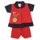 Newborn Girls Half Sleeves Suit - Red, Kids, Newborn Girls Sets And Suits, Chase Value, Chase Value