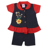 Newborn Girls Half Sleeves Suit - Navy Blue, Kids, Newborn Girls Sets And Suits, Chase Value, Chase Value