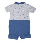 Newborn Boys Half Sleeves Romper - Steel Blue, Kids, NB Boys Rompers, Chase Value, Chase Value