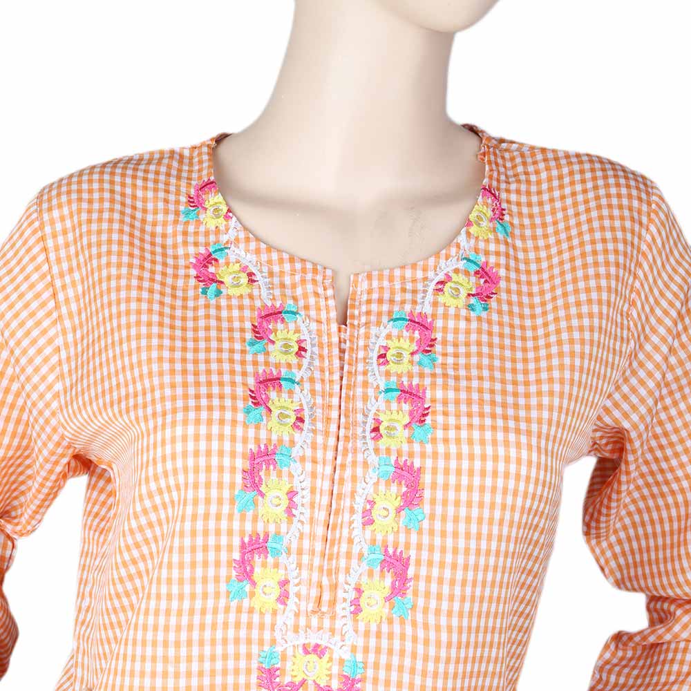 Women's Embroidered Western Top - Orange, Women, T-Shirts And Tops, Chase Value, Chase Value