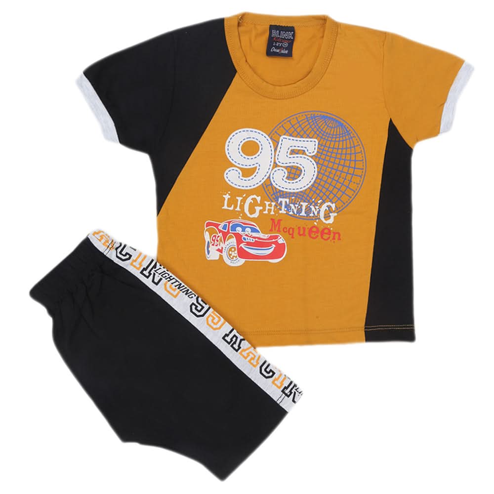 Boys Short Suit - Mustard, Kids, Boys Sets And Suits, Chase Value, Chase Value
