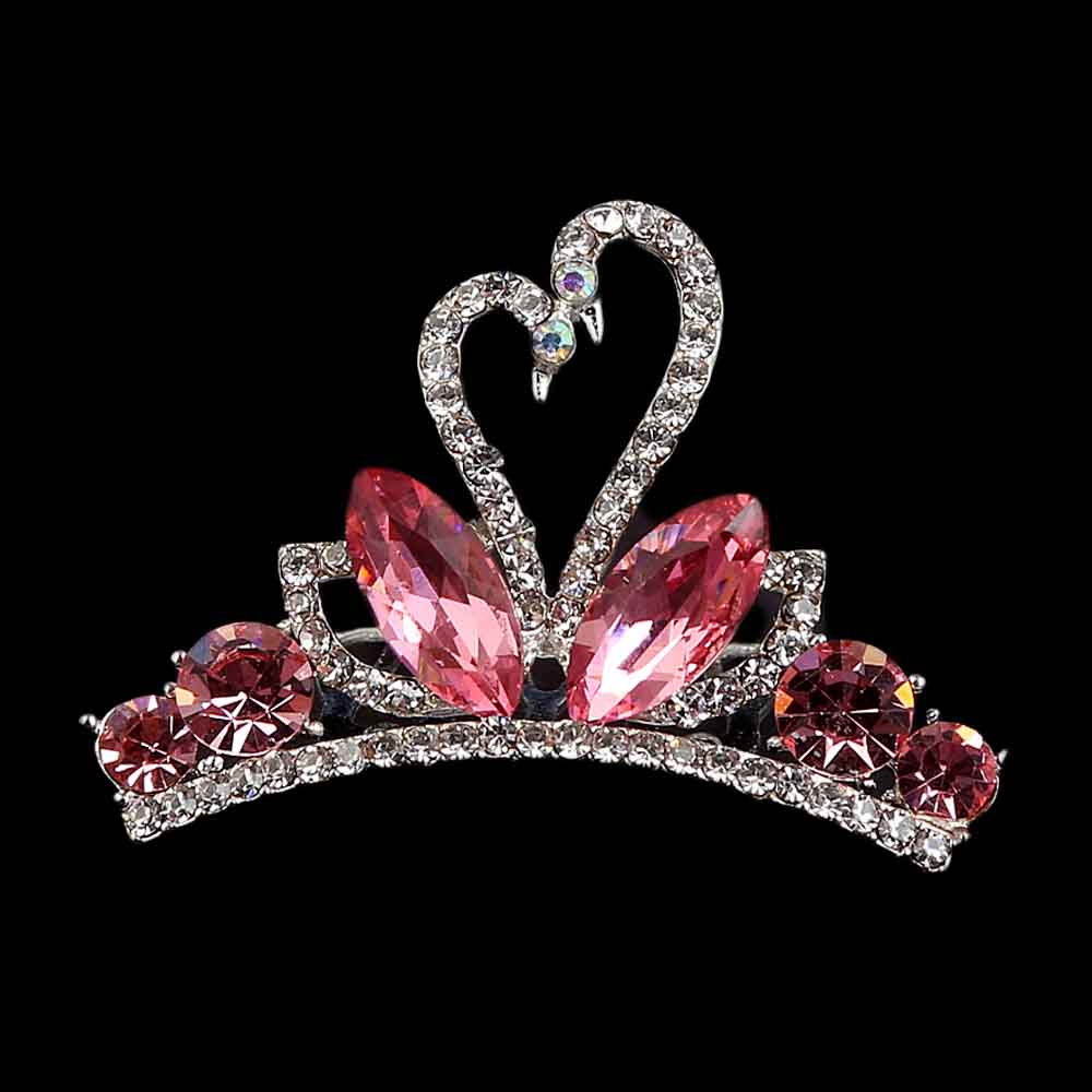 Metal Comb Crown For Women - Pink, Women, Hair And Head Jewellery, Chase Value, Chase Value