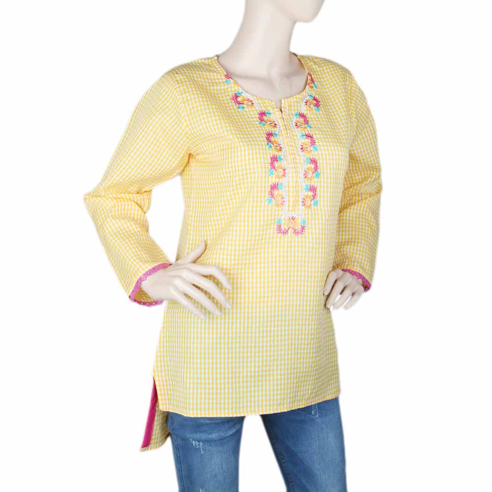 Women's Embroidered Western Top - Yellow, Women's Fashion, Chase Value, Chase Value