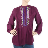 Women's Plain Georgette Top - Purple, Women, T-Shirts And Tops, Chase Value, Chase Value
