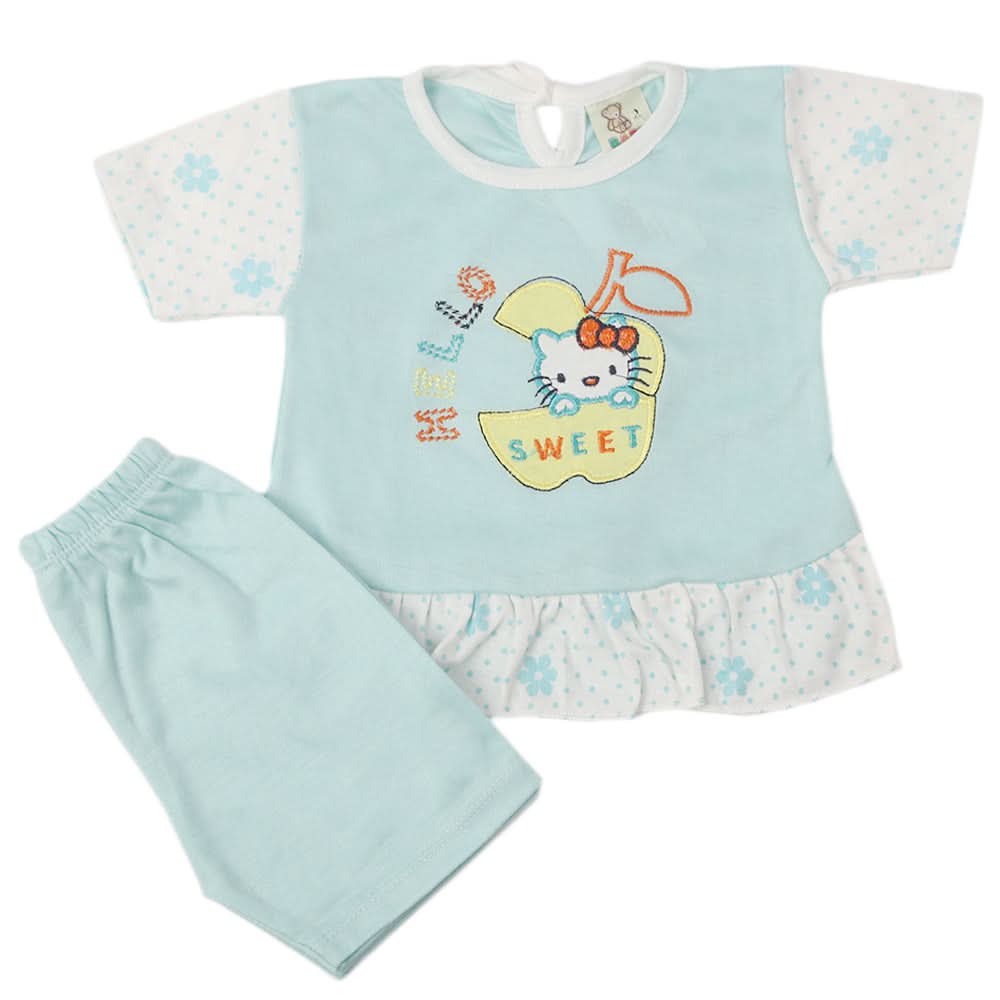 Newborn Girls Half Sleeves Suit - Cyan, Kids, Newborn Girls Sets And Suits, Chase Value, Chase Value