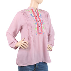 Women's Plain Georgette Top - Light Purple, Women, T-Shirts And Tops, Chase Value, Chase Value