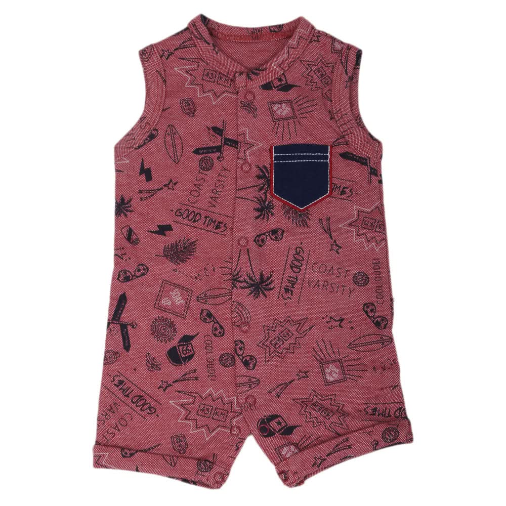 Newborn Boys Romper 212157 - Maroon, Kids, NB Boys Rompers, Chase Value, Chase Value