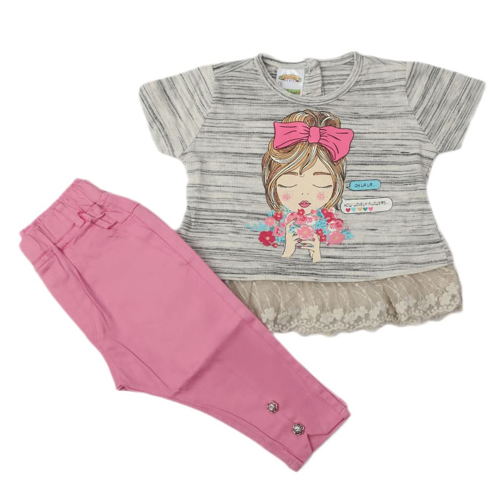 Newborn Girls Half Sleeves Suit - Pink, Kids, Newborn Girls Sets And Suits, Chase Value, Chase Value