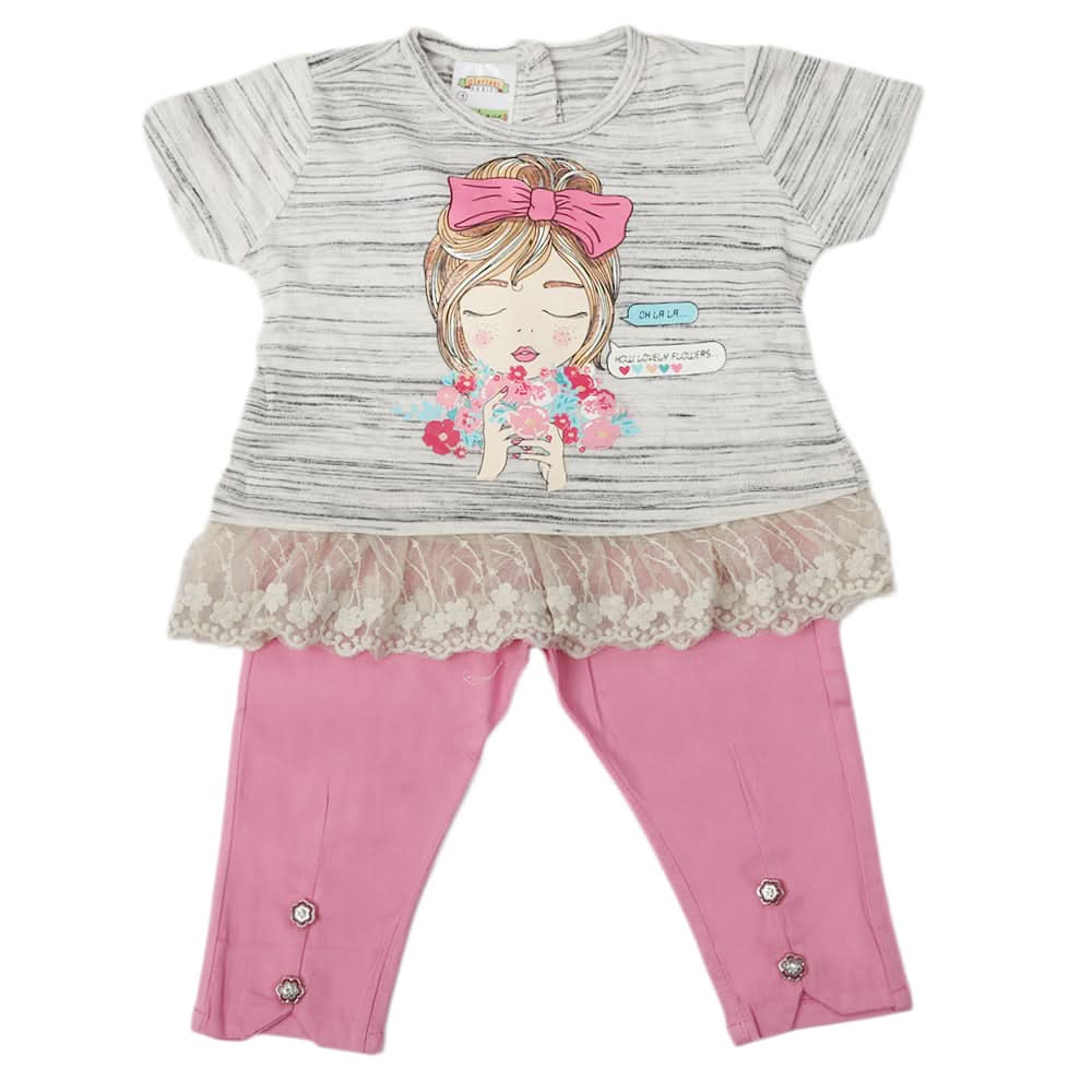 Newborn Girls Half Sleeves Suit - Pink, Kids, Newborn Girls Sets And Suits, Chase Value, Chase Value