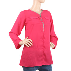 Women's Plain Georgette Top - Pink, Women, T-Shirts And Tops, Chase Value, Chase Value