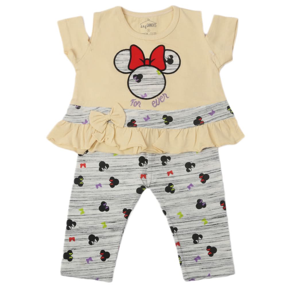 Newborn Girls Half Sleeves Suit - Fawn, Kids, Newborn Girls Sets And Suits, Chase Value, Chase Value
