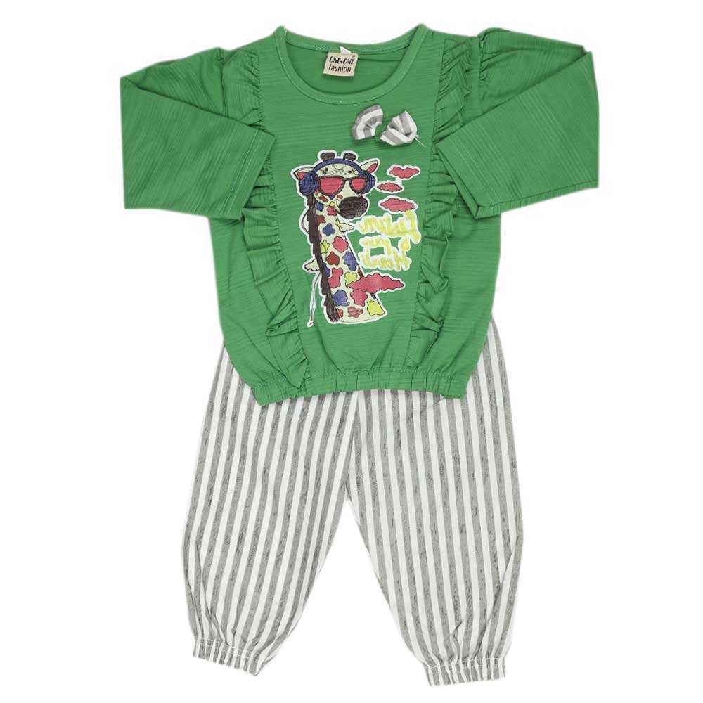 Girls Full Sleeves Suit - Green, Girls Suits, Chase Value, Chase Value