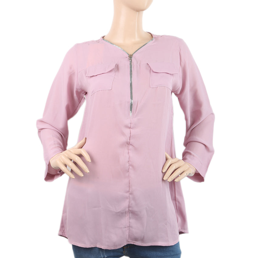 Women's Plain Georgette Top - Light Purple, Women, T-Shirts And Tops, Chase Value, Chase Value
