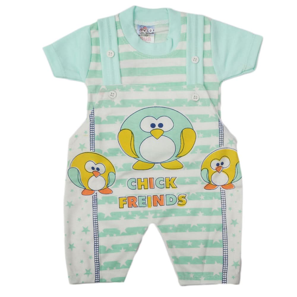 Newborn Boys Half Sleeves Romper - Sea Green, Kids, Newborn Boys Rompers, Chase Value, Chase Value