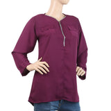 Women's Plain Georgette Top - Purple, Women, T-Shirts And Tops, Chase Value, Chase Value