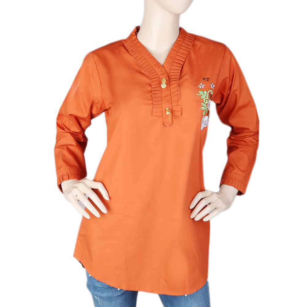 Women's Embroidered Woven Top - Rust, Women, T-Shirts And Tops, Chase Value, Chase Value