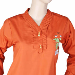 Women's Embroidered Woven Top - Rust, Women, T-Shirts And Tops, Chase Value, Chase Value