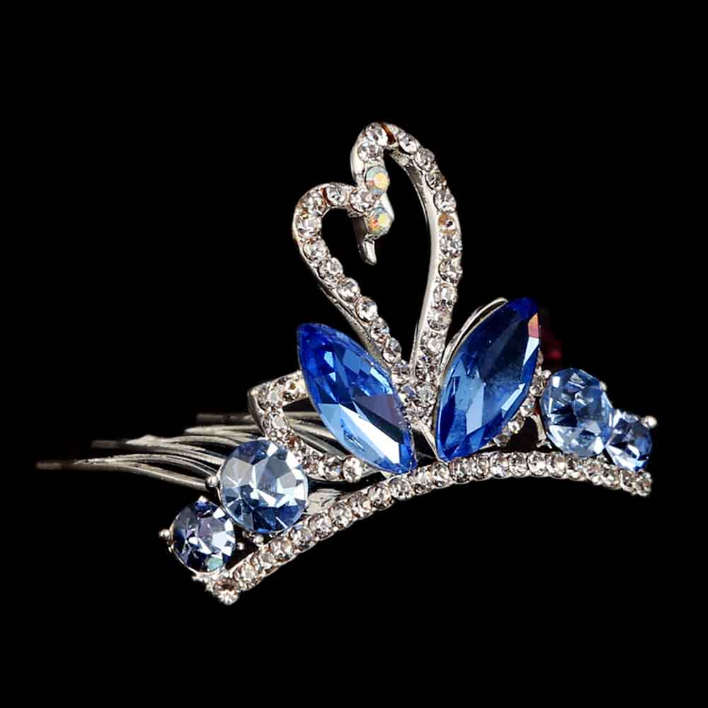 Metal Comb Crown For Women - Blue, Women, Hair And Head Jewellery, Chase Value, Chase Value