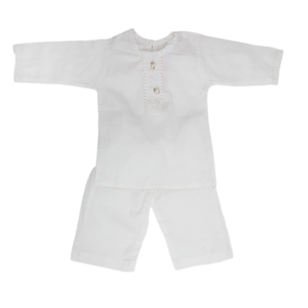Newborn Plain Shalwar Suits - White, Kids, Newborn Boys Shalwar Suits, Chase Value, Chase Value