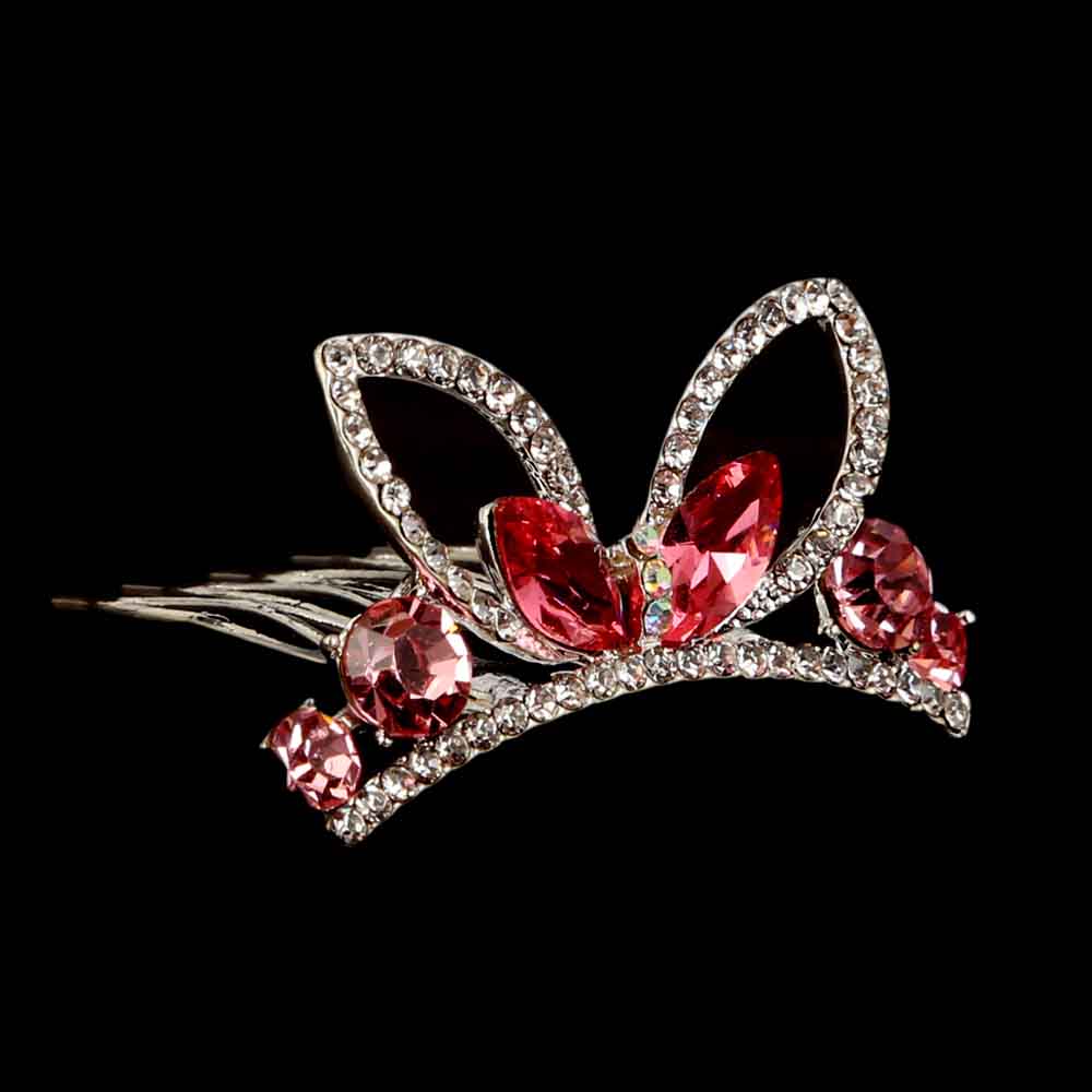 Metal Comb Crown For Women - Pink, Women, Hair And Head Jewellery, Chase Value, Chase Value