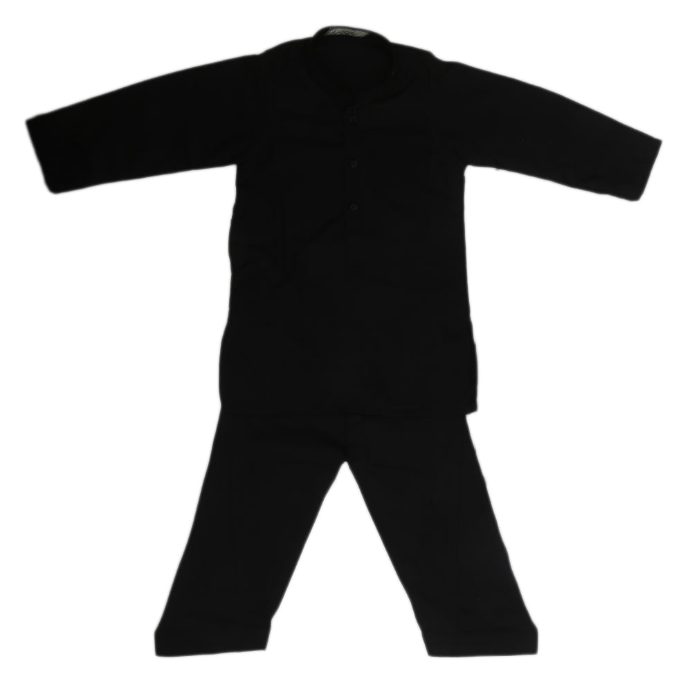 Boys Mashriq Shalwar Kurta Plain - Black, Kids, Boys Shalwar Kameez, Chase Value, Chase Value