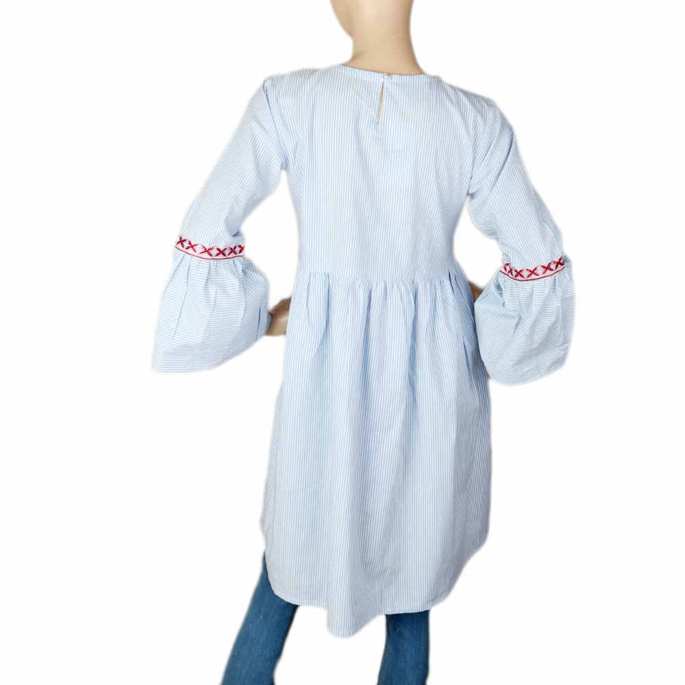 Women's Embroidered Kurti - Light Blue, Women, Ready Kurtis, Chase Value, Chase Value