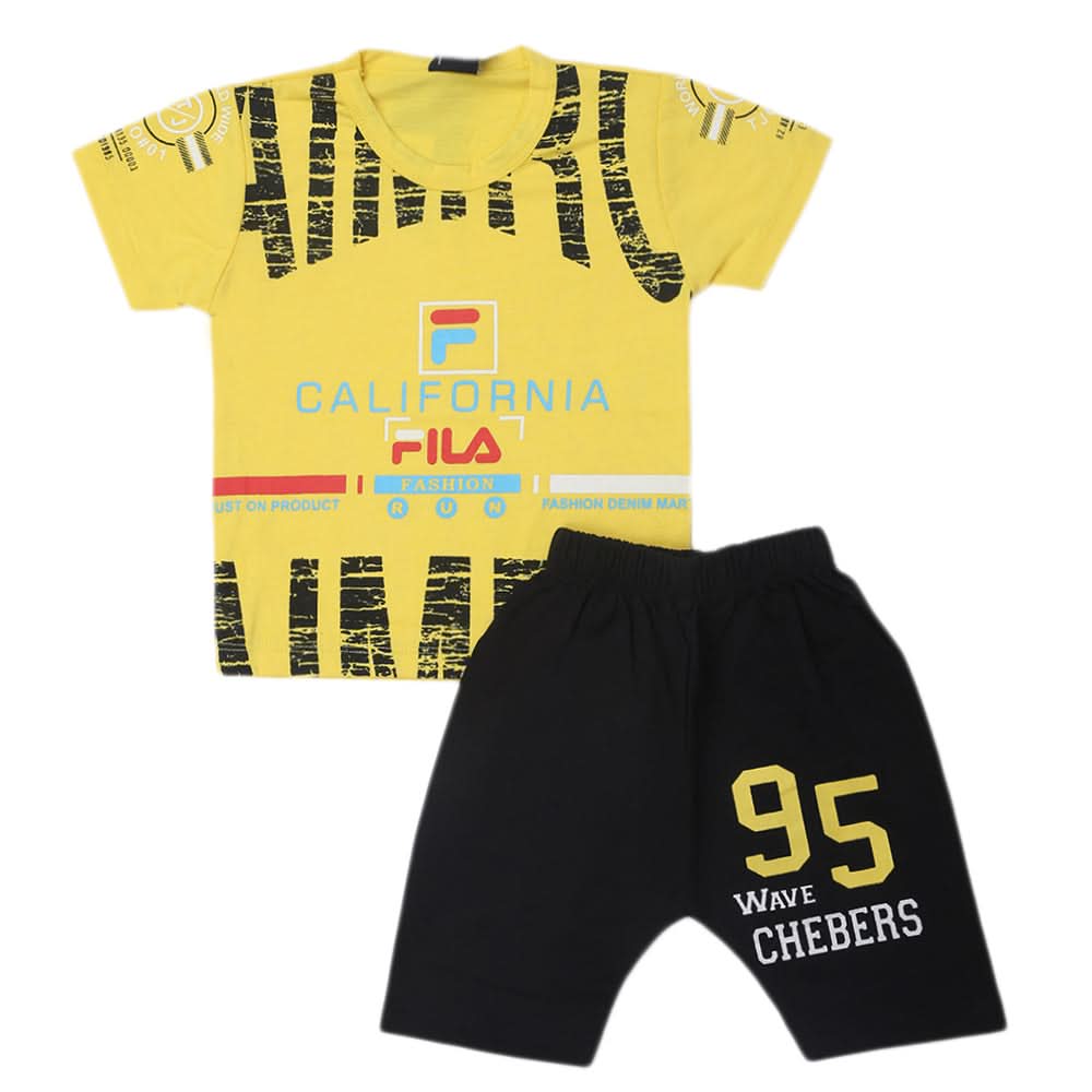 Boys Short Suit - Yellow, Kids, Boys Sets And Suits, Chase Value, Chase Value