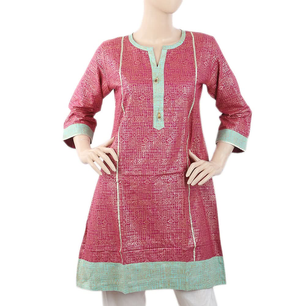 Women's Printed Cotton Kurti - Purple, Women, Ready Kurtis, Chase Value, Chase Value
