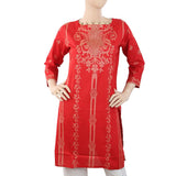 Women's Printed Doriya Kurti - Red, Women, Ready Kurtis, Chase Value, Chase Value