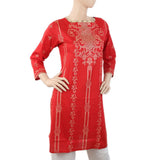 Women's Printed Doriya Kurti - Red, Women, Ready Kurtis, Chase Value, Chase Value