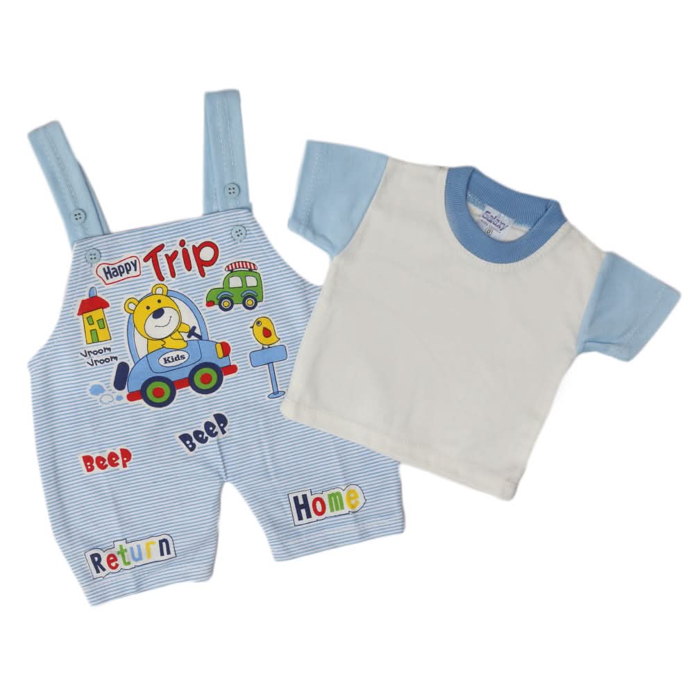 Newborn Boys Half Sleeves Romper - Blue, Kids, Newborn Boys Rompers, Chase Value, Chase Value