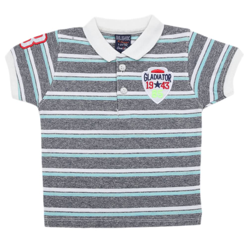 Boys Half Sleeves Polo T-Shirt - Grey, Kids, Boys T-Shirts, Chase Value, Chase Value