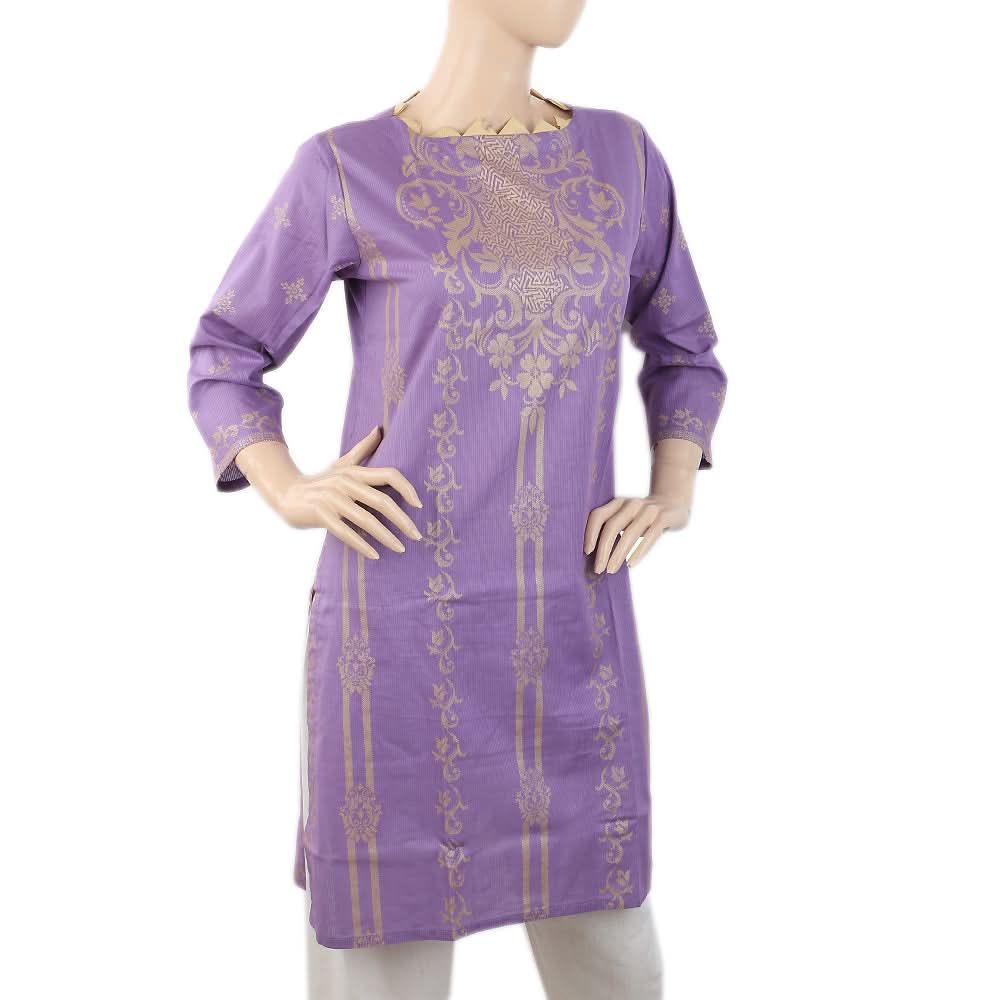 Women's Printed Doriya Kurti - Purple, Women, Ready Kurtis, Chase Value, Chase Value
