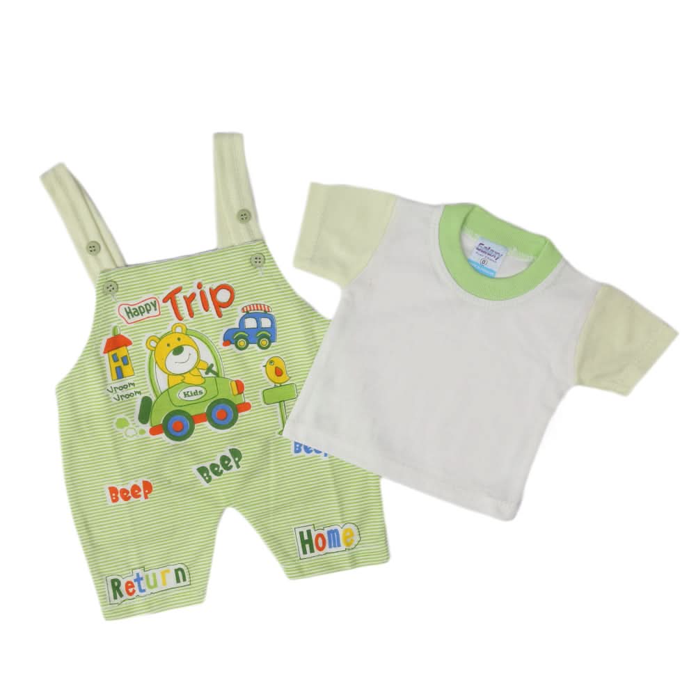Newborn Boys Half Sleeves Romper - Green, Kids, Newborn Boys Rompers, Chase Value, Chase Value