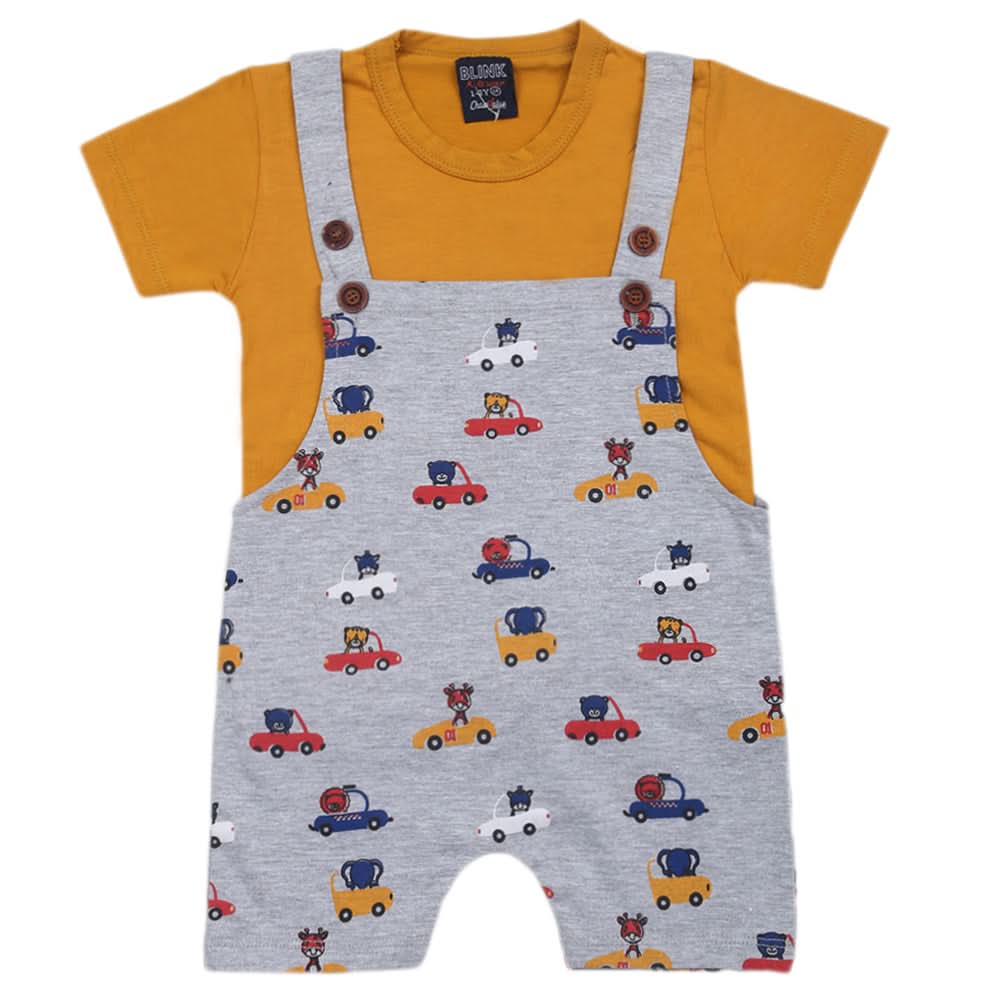 Boys Half Sleeves Romper - Mustard, Kids, Boys Sets And Suits, Chase Value, Chase Value