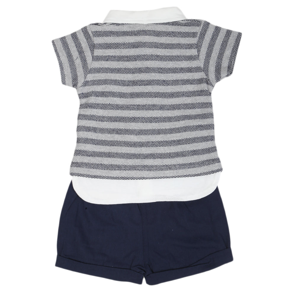 Newborn Boys half Sleeves Suit - Grey, Kids, NB Boys Sets And Suits, Chase Value, Chase Value