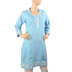 Women Embroidered Kurti - Sky Blue, Women Ready Kurtis, Chase Value, Chase Value