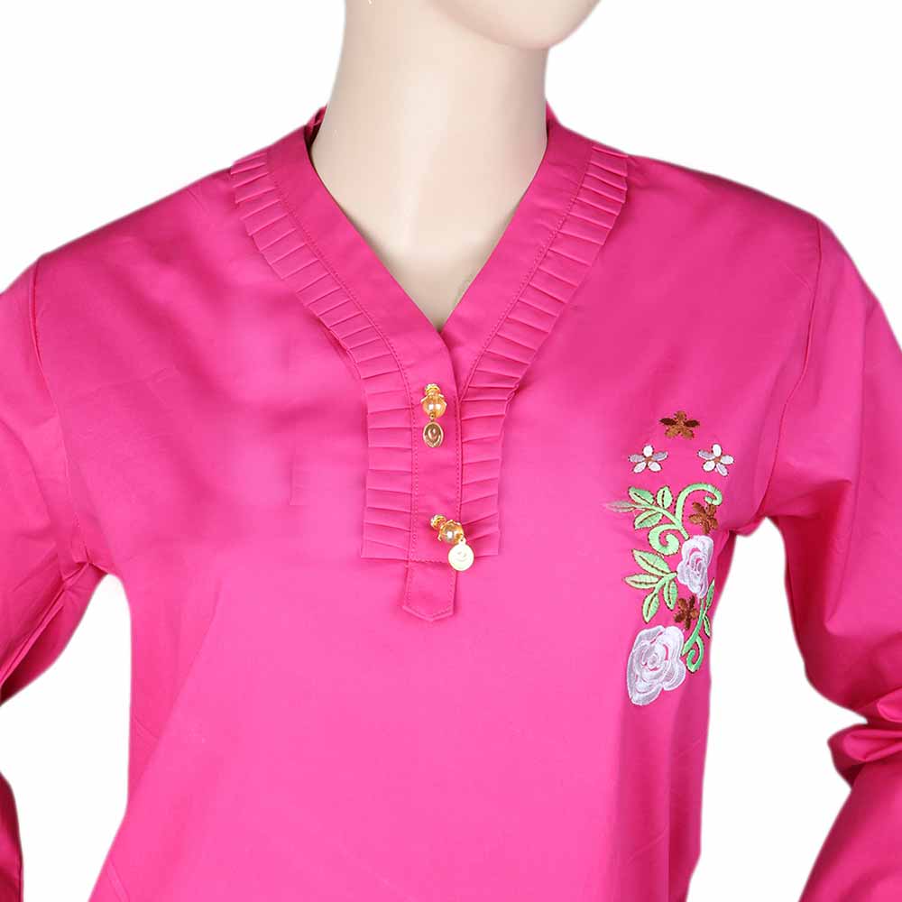 Women's Embroidered Woven Top - Pink, Women, T-Shirts And Tops, Chase Value, Chase Value