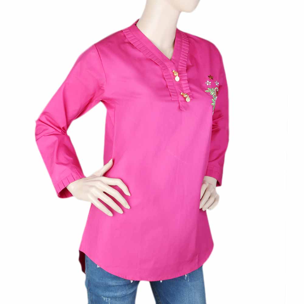 Women's Embroidered Woven Top - Pink, Women, T-Shirts And Tops, Chase Value, Chase Value