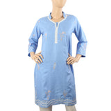 Women Embroidered Kurti - Blue, Women Ready Kurtis, Chase Value, Chase Value