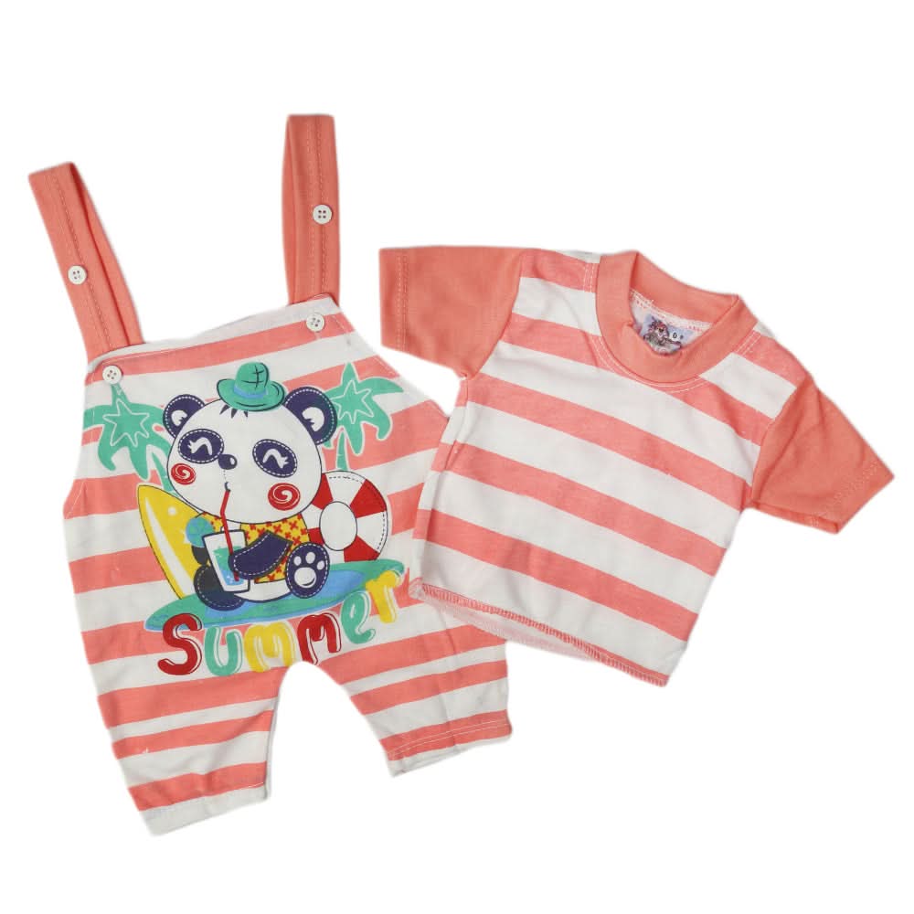 Newborn Boys Half Sleeves Romper - Peach, Kids, Newborn Boys Rompers, Chase Value, Chase Value