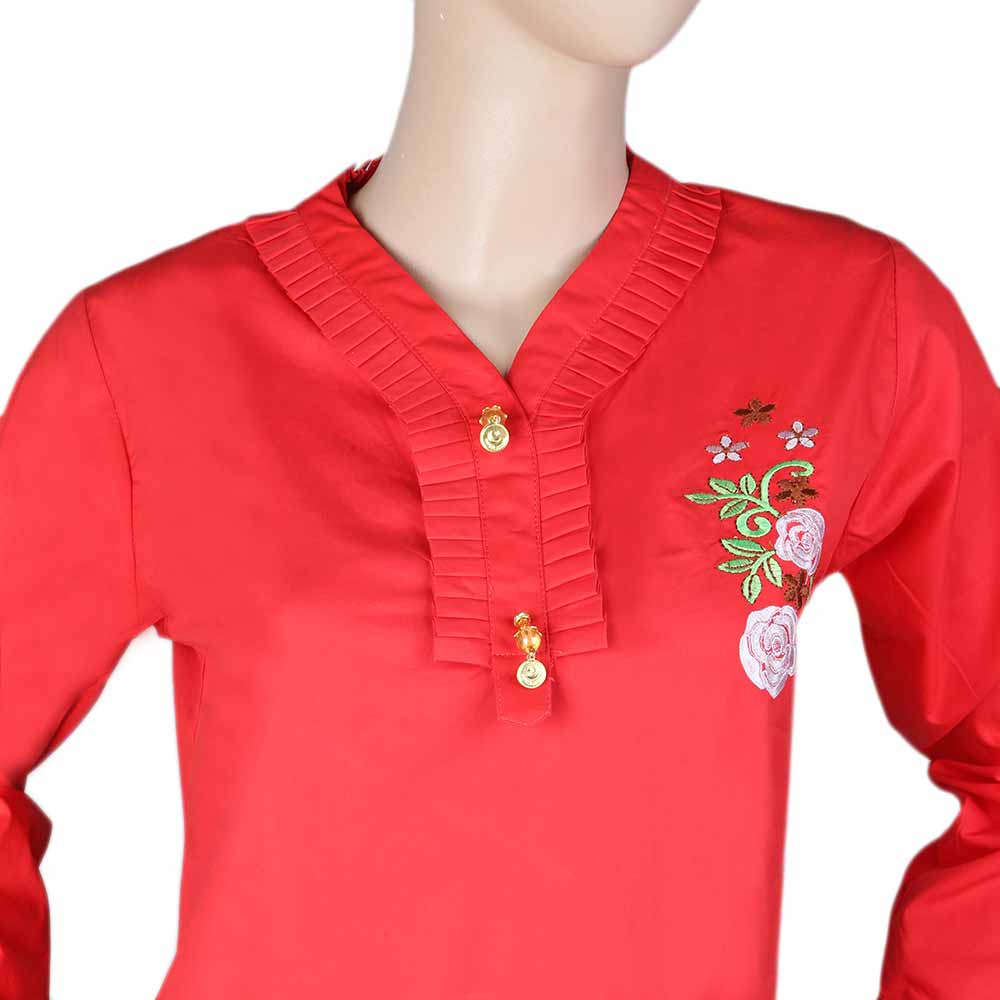 Women's Embroidered Woven Top - Red, Women, T-Shirts And Tops, Chase Value, Chase Value