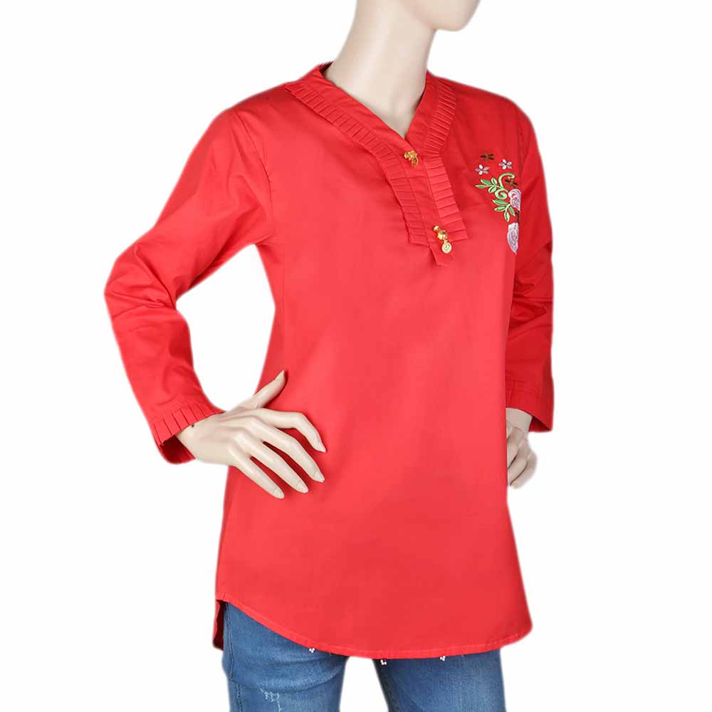 Women's Embroidered Woven Top - Red, Women, T-Shirts And Tops, Chase Value, Chase Value