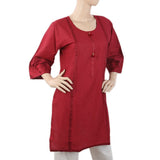 Women's Embroidered Kurti - Maroon, Women, Ready Kurtis, Chase Value, Chase Value