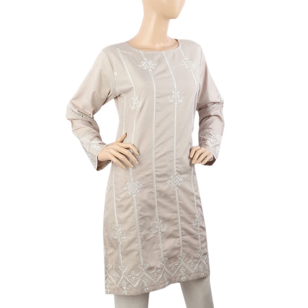 Women Embroidered Kurti - Light Grey, Women Ready Kurtis, Chase Value, Chase Value