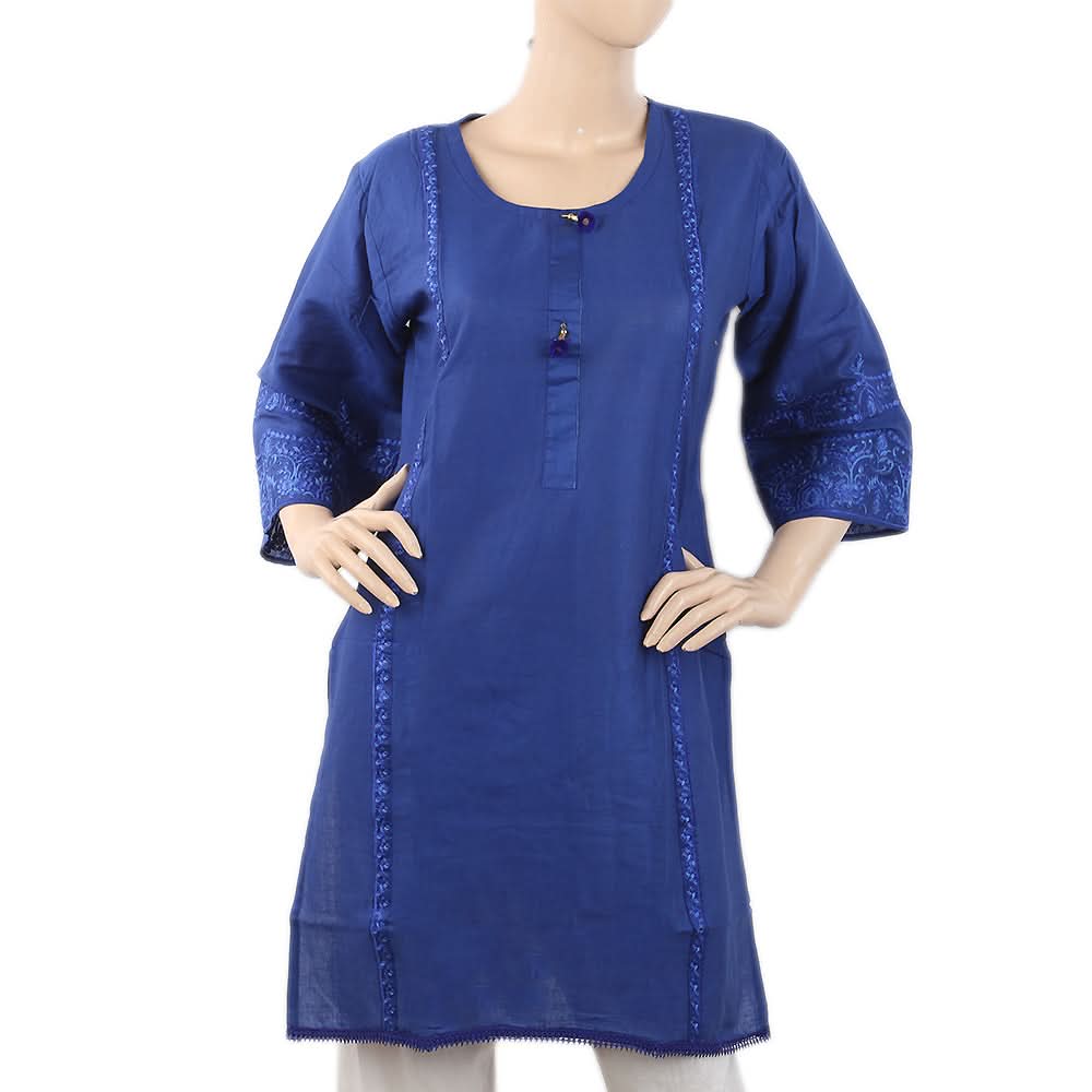 Women's Embroidered Kurti - Blue, Women, Ready Kurtis, Chase Value, Chase Value