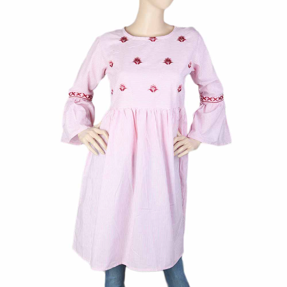 Women's Embroidered Kurti - Pink, Women's Fashion, Chase Value, Chase Value